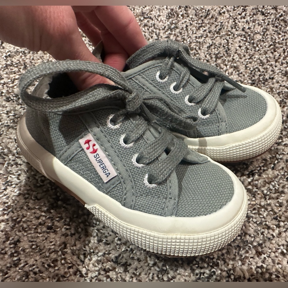 Superga Kids Sneakers in Gray Canvas